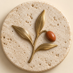 An olive sprig emblem